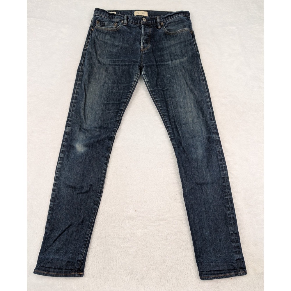 Gap 1969 Stretch Selvage Jeans Men's 34x34(33x33) Blue Button Fly Denim Skinny
